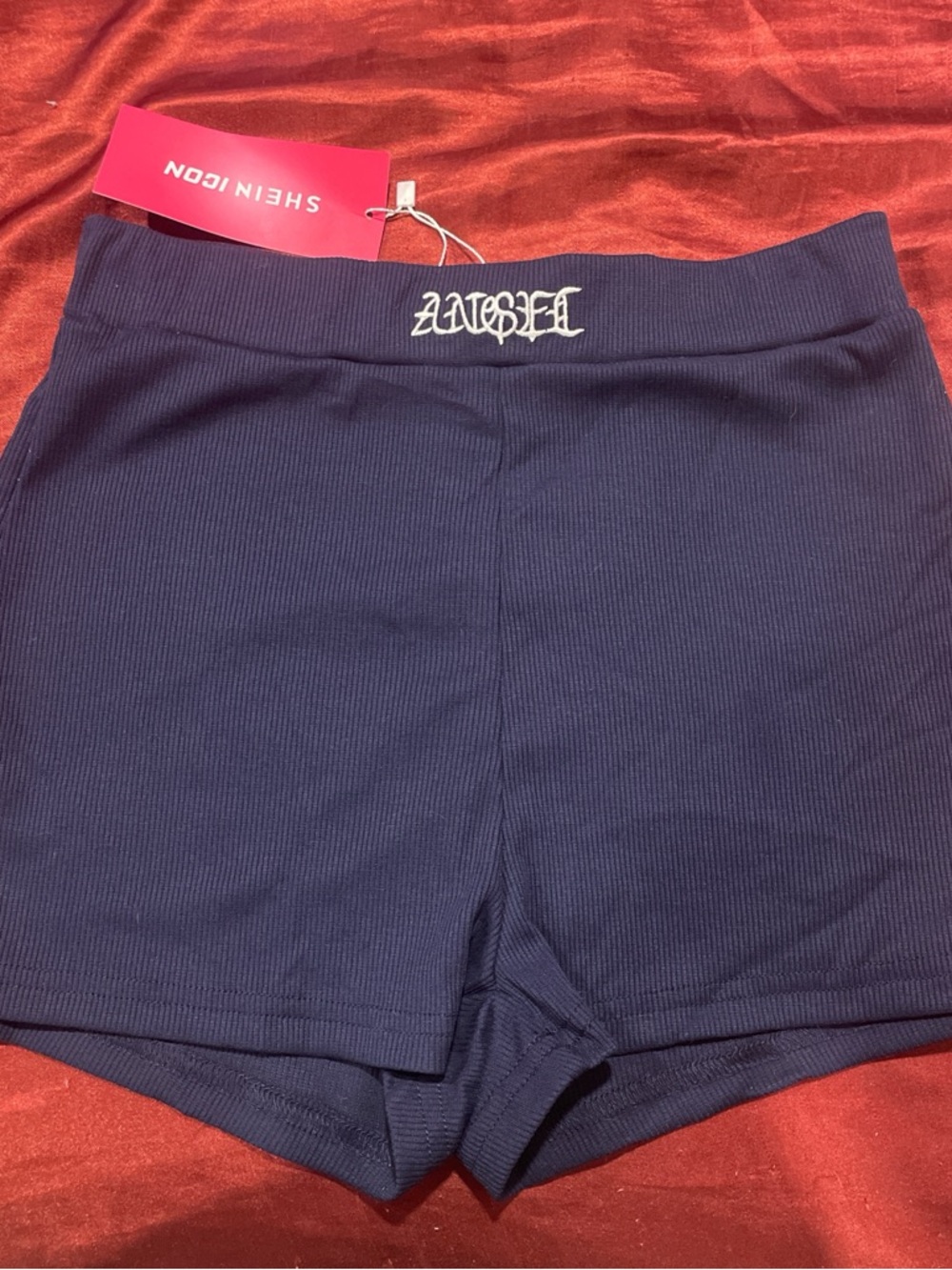 SHEIN Navy High Waist Ribbed Women’s Shorts